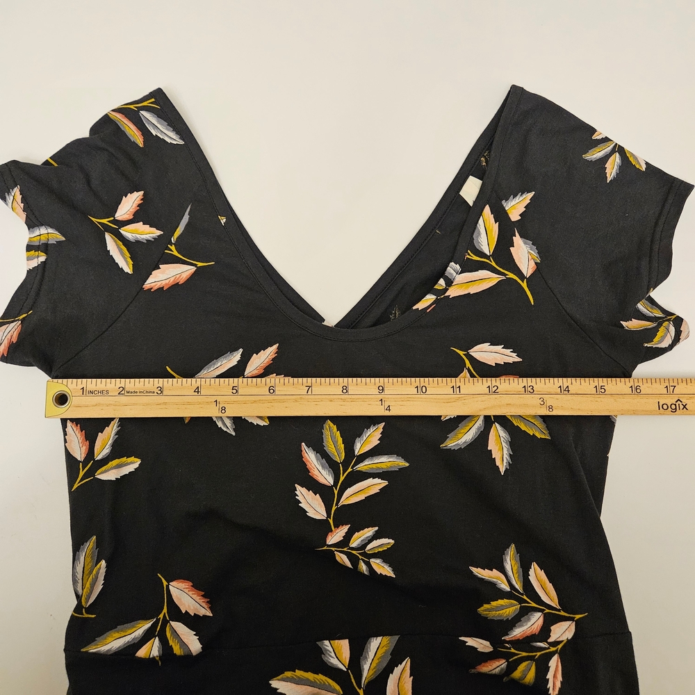 Pact Women's Black Maxi Dress with Leaf Print L - Picture 4 of 16